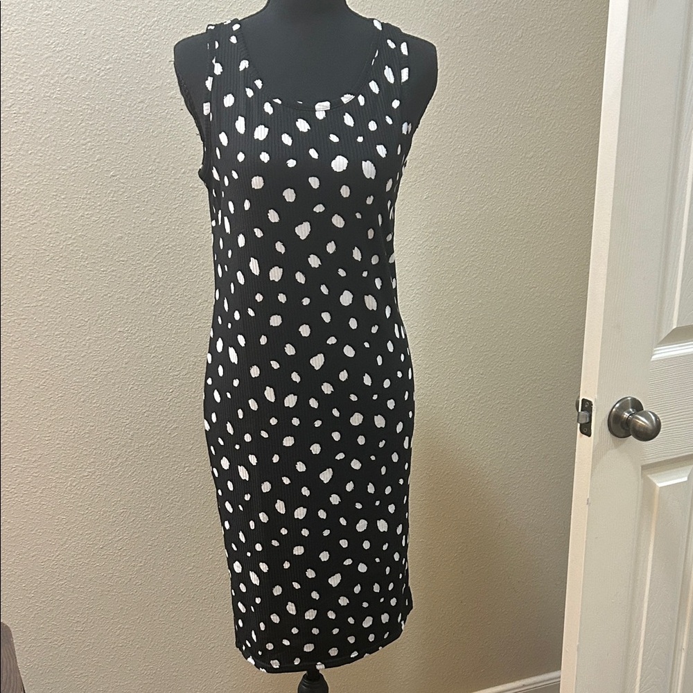 Black and White Polka Dot Dress y2k